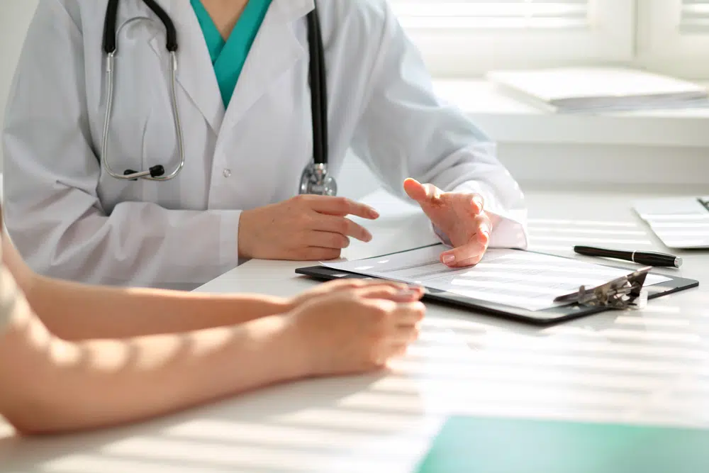 Patient having a consultation for preparation