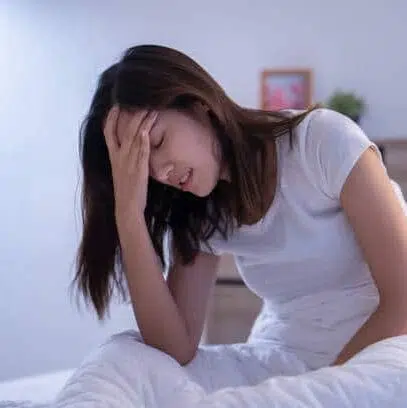 Woman suffer from obstructive sleep apnea