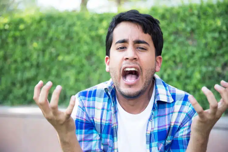 Man having Uncontrollable Aggression or Mood Swings.
