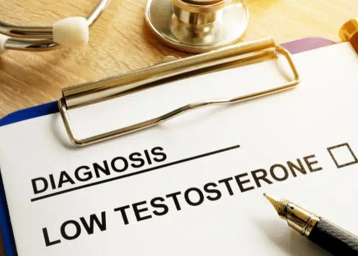 Low Testosterone in a medical diagnosis form.