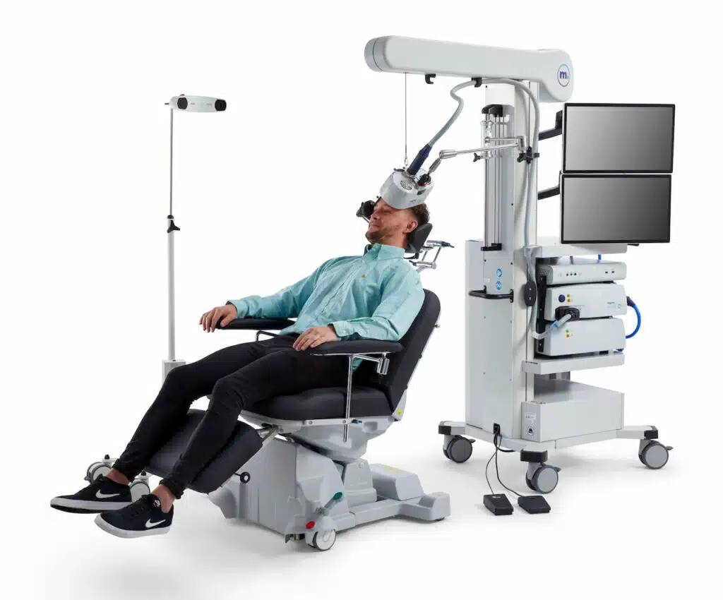 Man under going Transcranial Magnetic Stimulation 